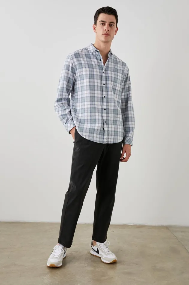 Shirts Men Rails Wyatt Shirt Sage Steel White