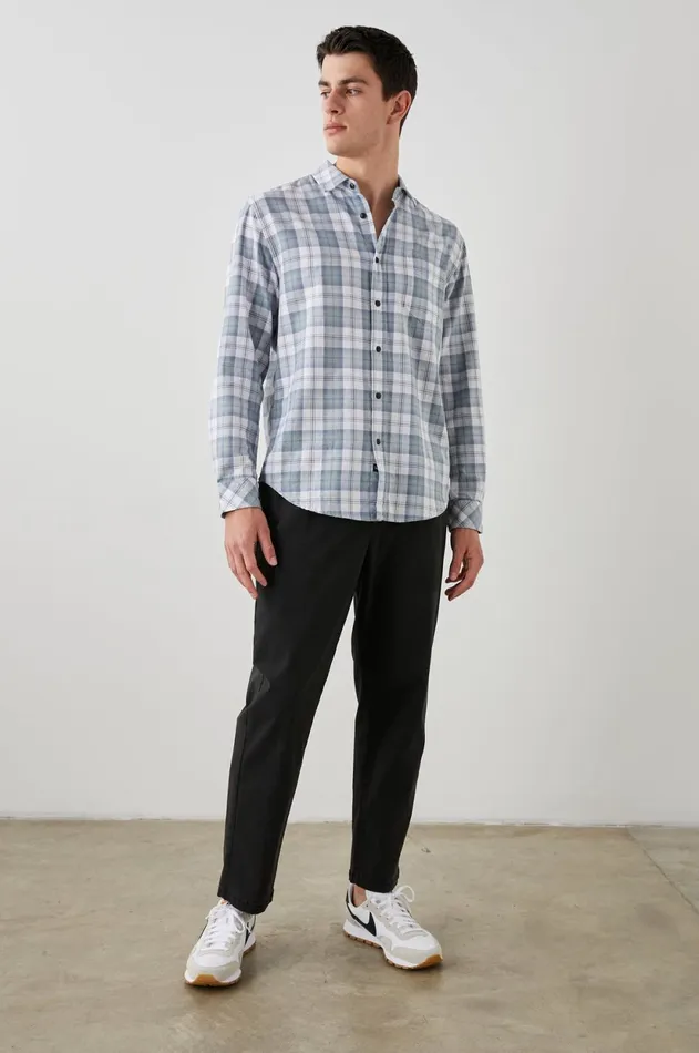 Shirts Men Rails Wyatt Shirt Sage Steel White