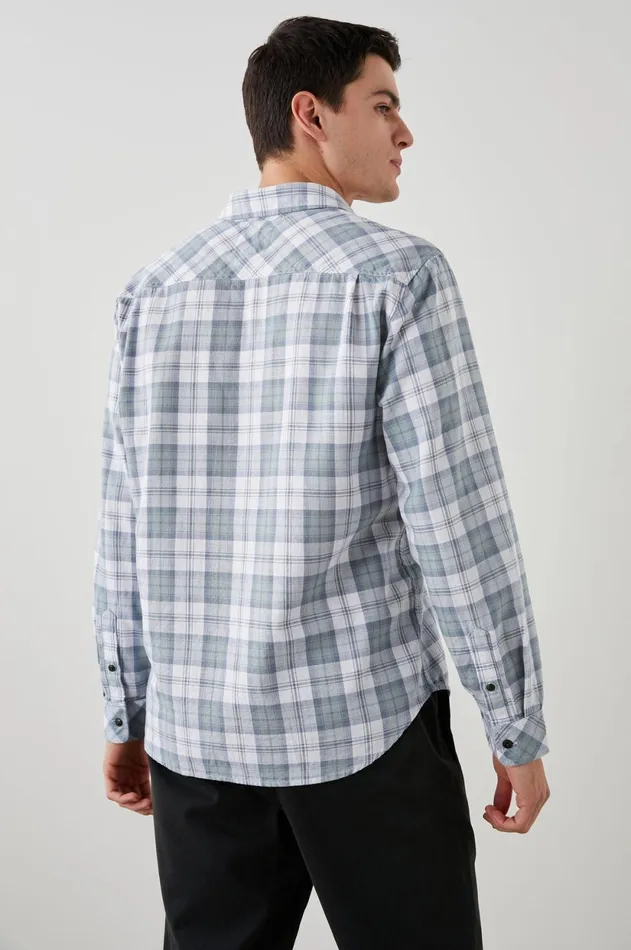 Shirts Men Rails Wyatt Shirt Sage Steel White