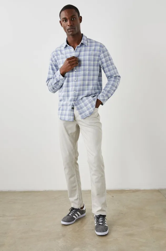 Shirts Men Rails Wyatt Shirt Seaglass White Topaz