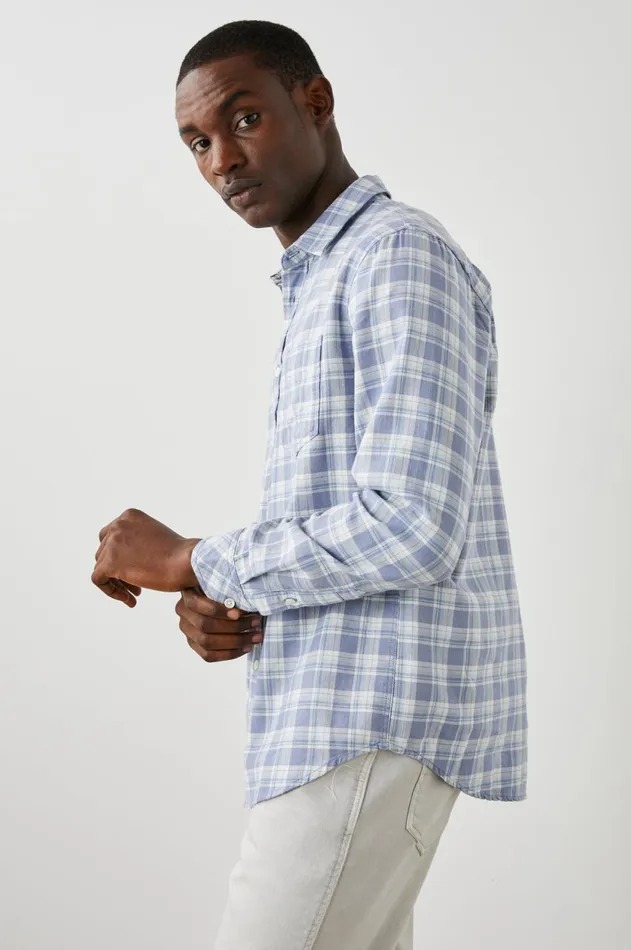 Shirts Men Rails Wyatt Shirt Seaglass White Topaz