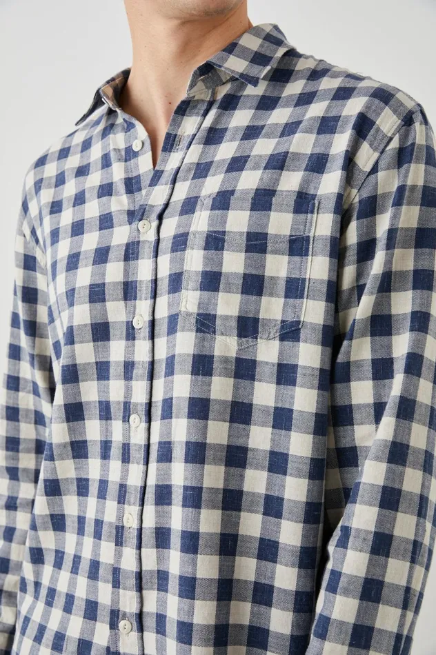 Shirts Men Rails Wyatt Shirt Viking Blue Grey Melange