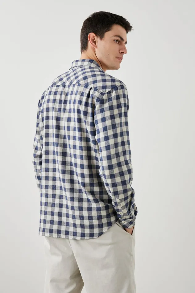 Shirts Men Rails Wyatt Shirt Viking Blue Grey Melange