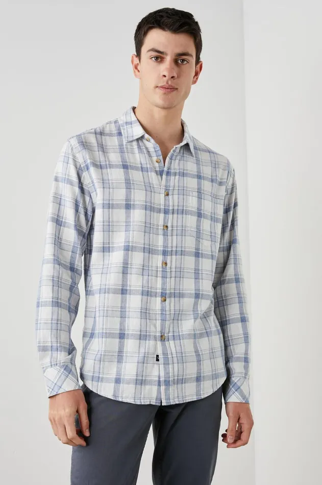 Shirts Men Rails Wyatt Shirt White Denim Heather