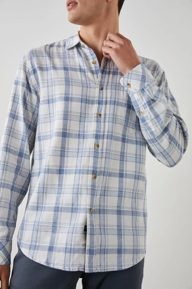 Shirts Men Rails Wyatt Shirt White Denim Heather