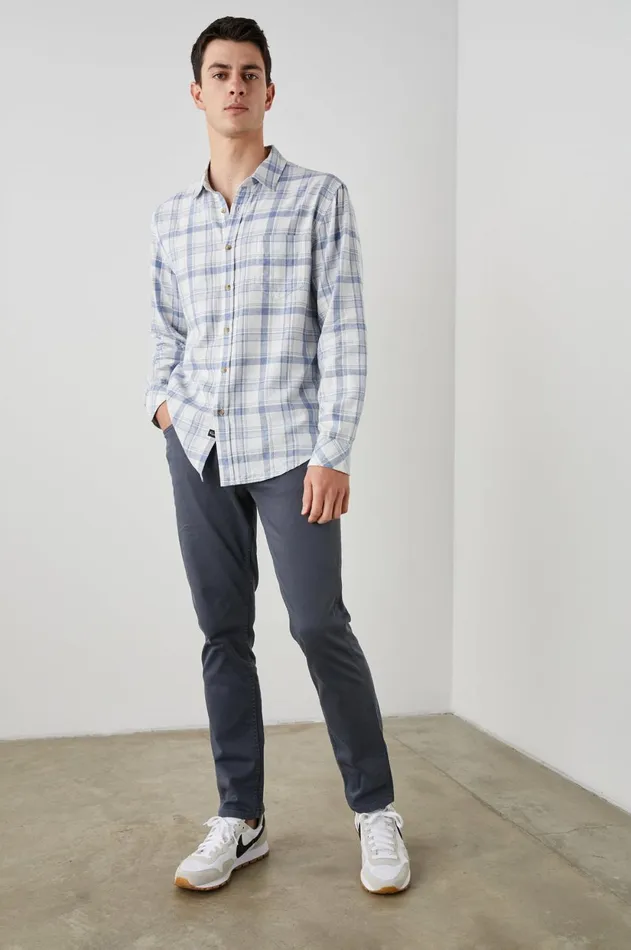 Shirts Men Rails Wyatt Shirt White Denim Heather