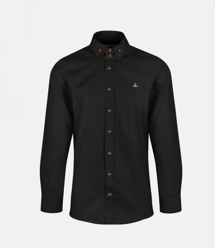 Shirts Men Vivienne Westwood Two Button Krall Shirt In Black