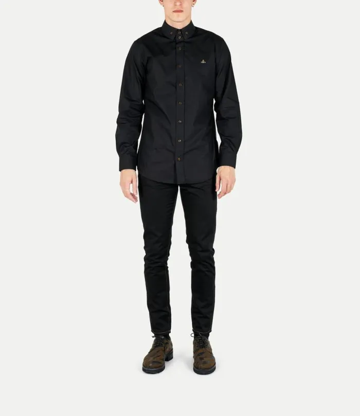 Shirts Men Vivienne Westwood Two Button Krall Shirt In Black