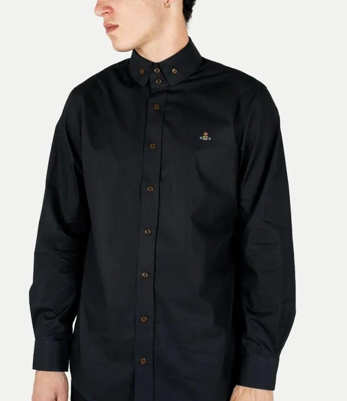 Shirts Men Vivienne Westwood Two Button Krall Shirt In Black