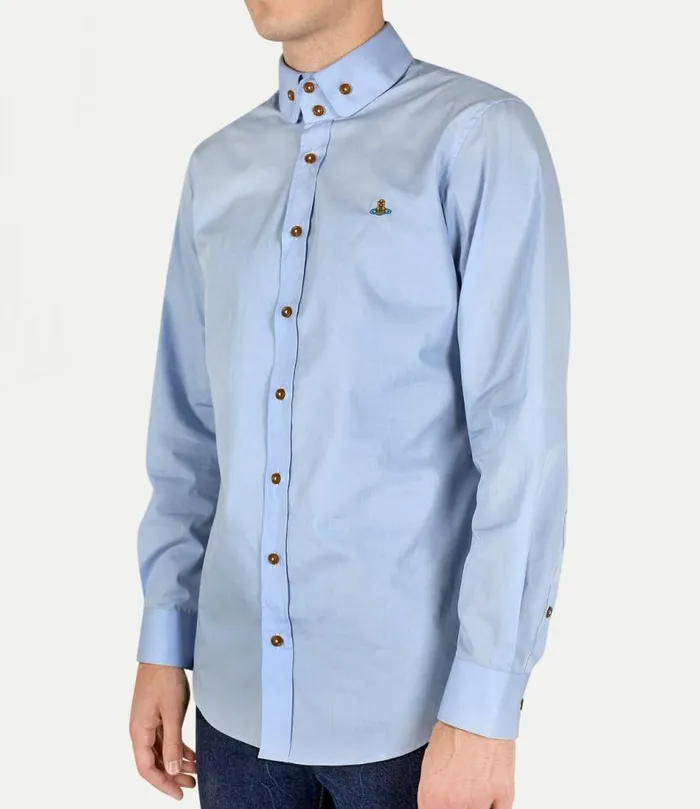 Shirts Men Vivienne Westwood Two Button Krall Shirt In Blue
