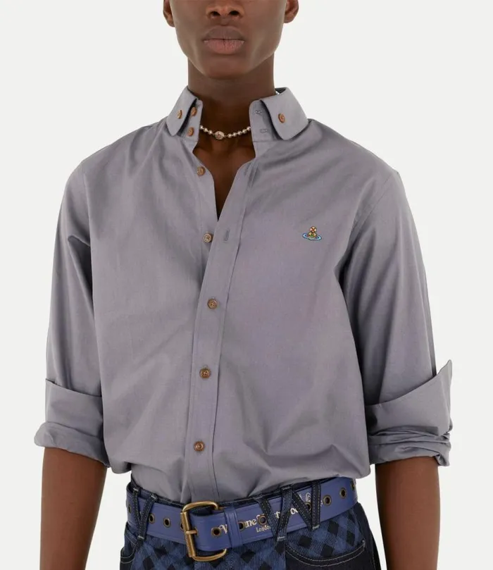 Shirts Men Vivienne Westwood Two Button Krall Shirt In Grey