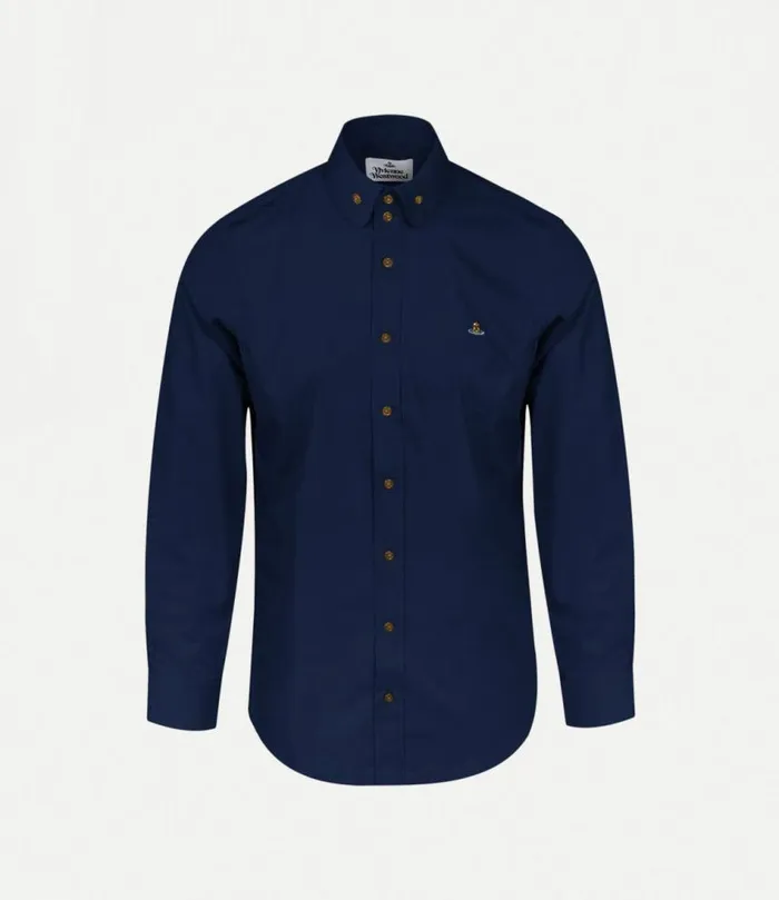 Shirts Men Vivienne Westwood Two Button Krall Shirt In Navy