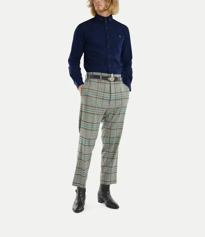 Shirts Men Vivienne Westwood Two Button Krall Shirt In Navy
