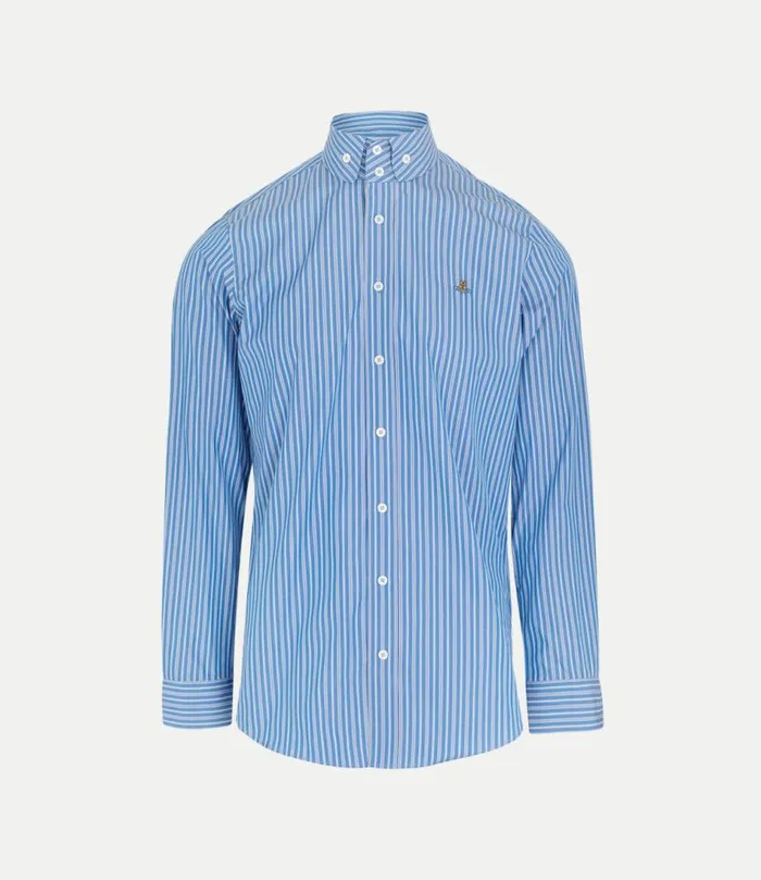 Shirts Men Vivienne Westwood Two Button Krall Shirt In ThinStripes
