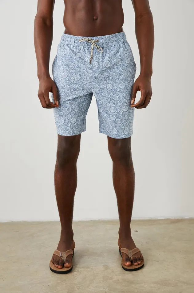 Shorts and Swim Men Rails Kian Swim Short Coastal Wood Block Teal White