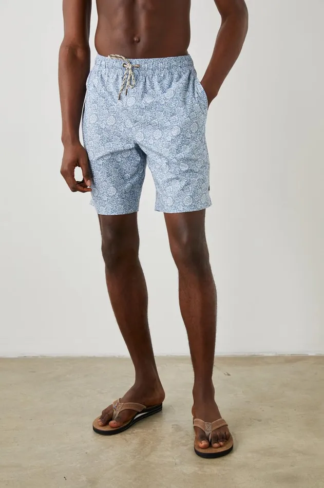 Shorts and Swim Men Rails Kian Swim Short Coastal Wood Block Teal White