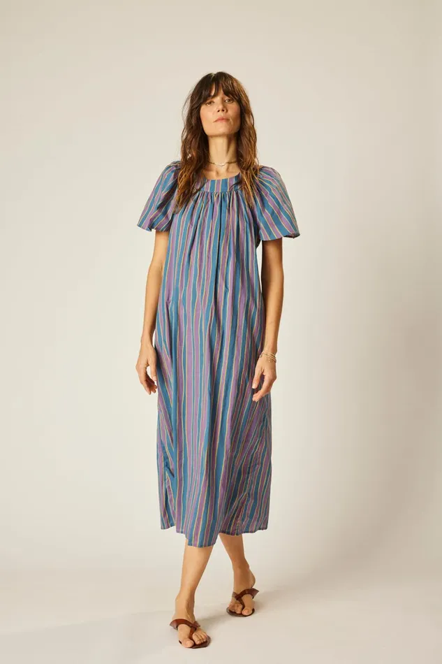 Sienna Dress Batik Stripe Lavender Women Natalie Martin Dresses Sienna Dress Batik Stripe Lavender Women Natalie Martin Dresses