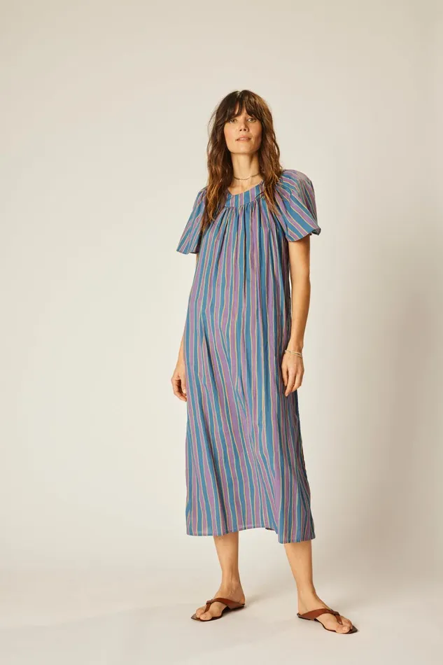Sienna Dress Batik Stripe Lavender Women Natalie Martin Dresses Sienna Dress Batik Stripe Lavender Women Natalie Martin Dresses