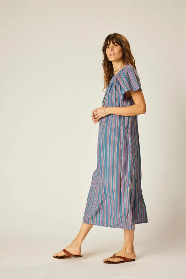 Sienna Dress Batik Stripe Lavender Women Natalie Martin Dresses Sienna Dress Batik Stripe Lavender Women Natalie Martin Dresses