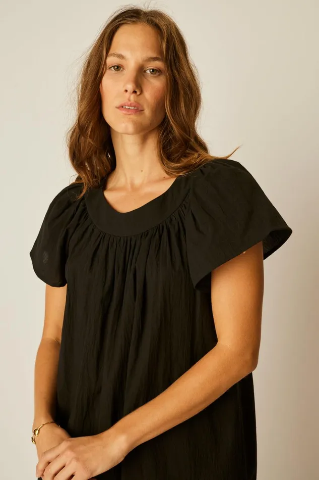 Sienna Dress Black Flat Cotton Women Natalie Martin Dresses