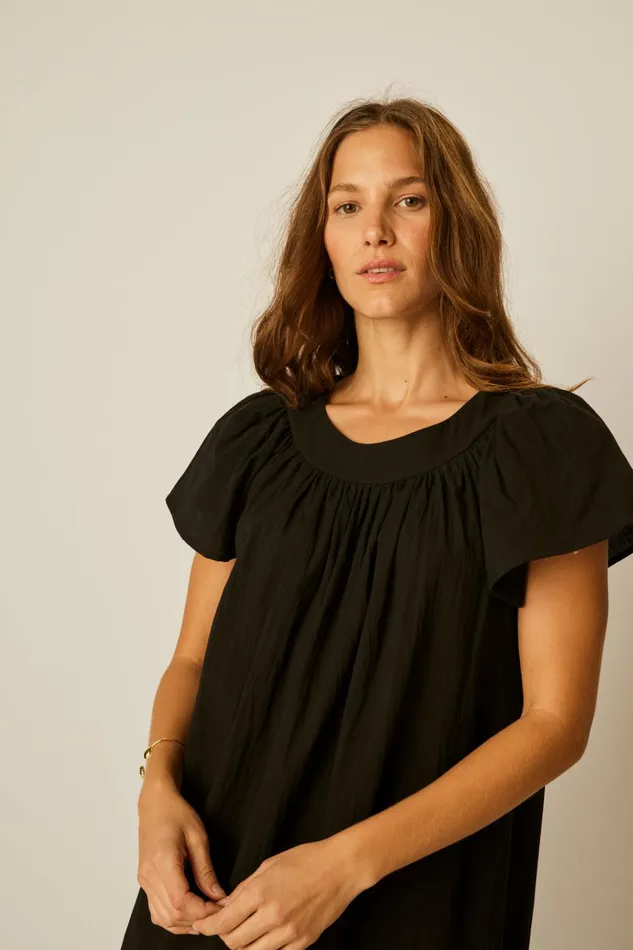 Sienna Dress Black Flat Cotton Women Natalie Martin Dresses