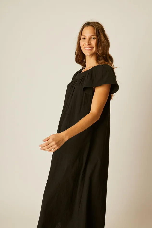 Sienna Dress Black Flat Cotton Women Natalie Martin Dresses