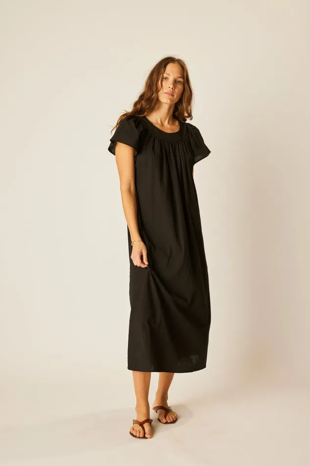 Sienna Dress Black Flat Cotton Women Natalie Martin Dresses