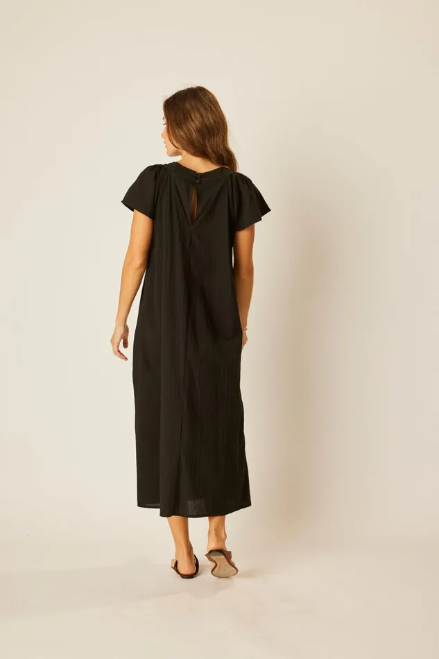 Sienna Dress Black Flat Cotton Women Natalie Martin Dresses
