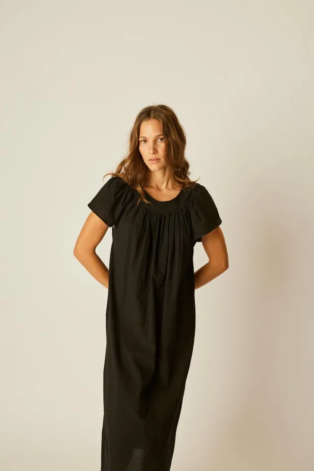 Sienna Dress Black Flat Cotton Women Natalie Martin Dresses