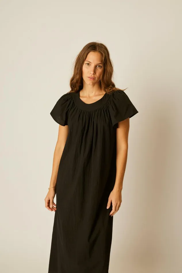 Sienna Dress Black Flat Cotton Women Natalie Martin Dresses