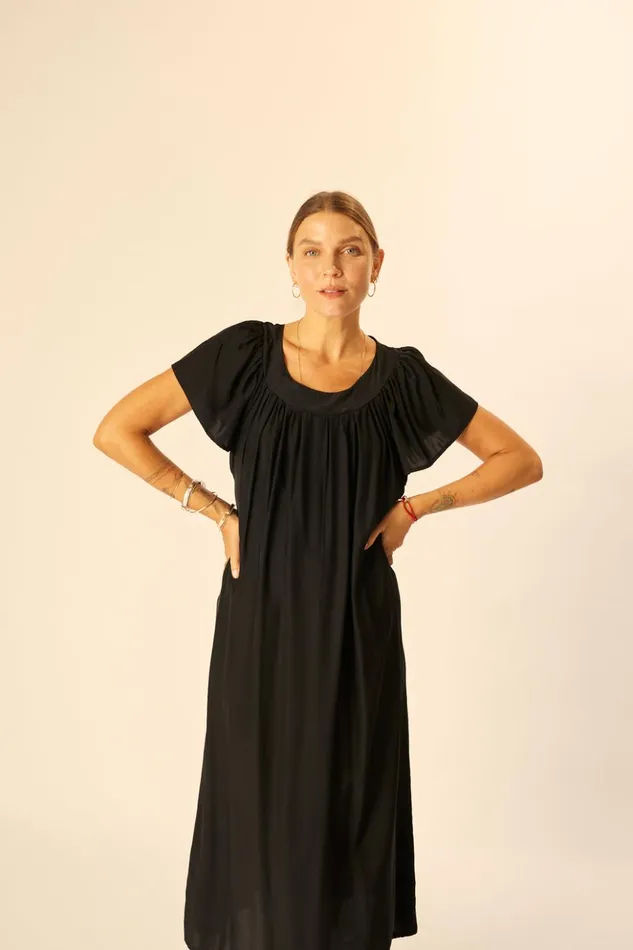 Sienna Dress Black Silk Women Natalie Martin Dresses
