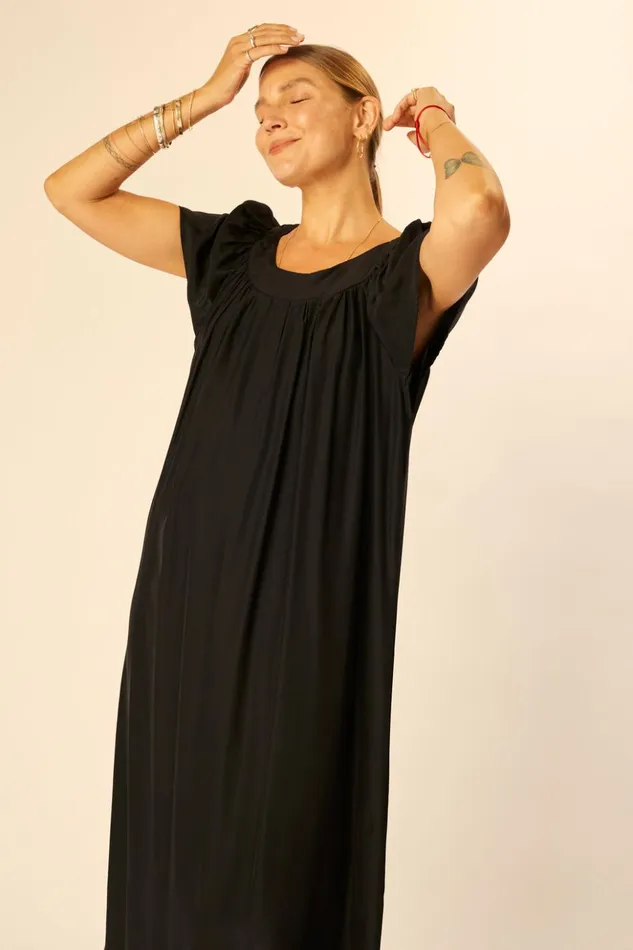 Sienna Dress Black Silk Women Natalie Martin Dresses
