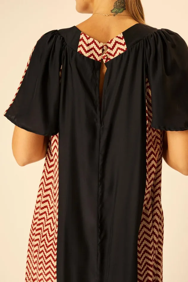 Sienna Dress Block Zigzag Noire Women Natalie Martin Dresses