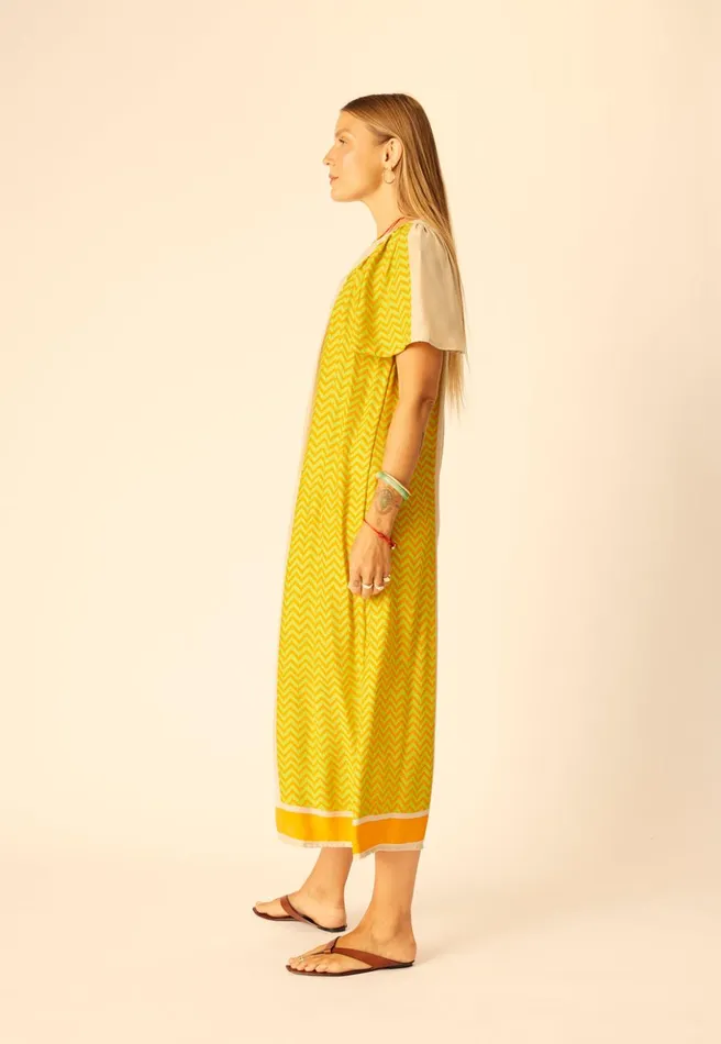 Sienna Dress Block Zigzag Tangerine Women Natalie Martin Dresses