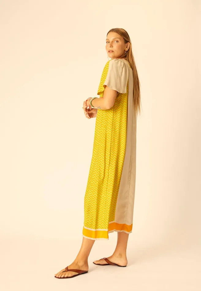 Sienna Dress Block Zigzag Tangerine Women Natalie Martin Dresses