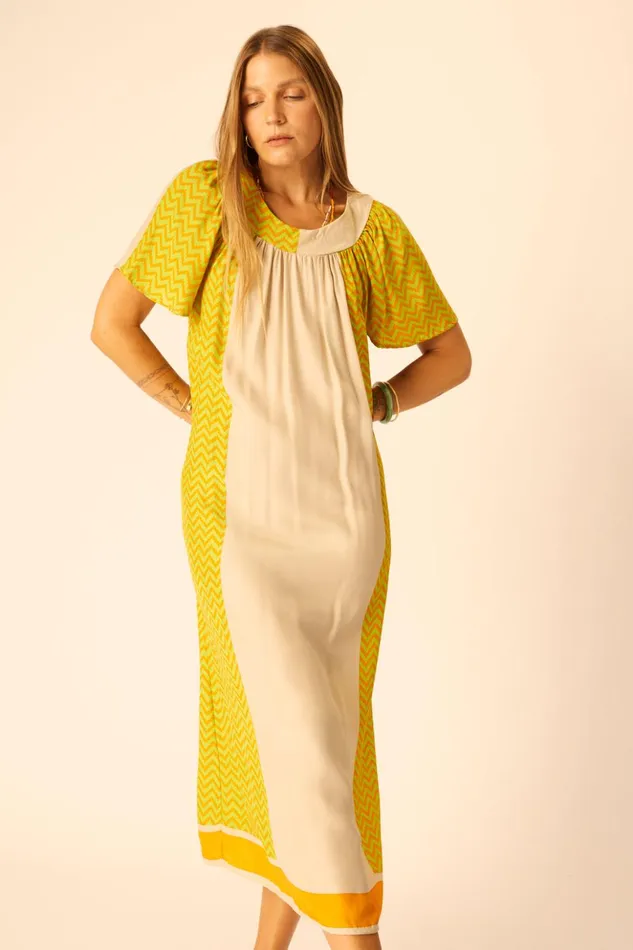 Sienna Dress Block Zigzag Tangerine Women Natalie Martin Dresses