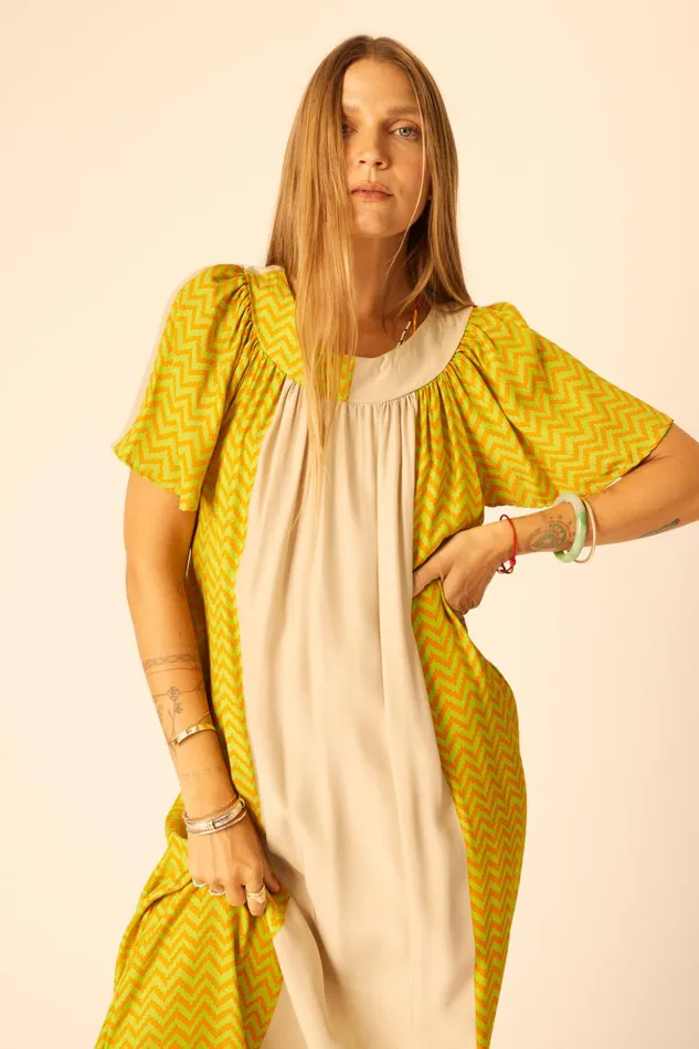 Sienna Dress Block Zigzag Tangerine Women Natalie Martin Dresses
