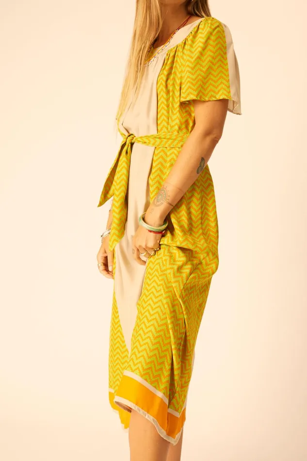 Sienna Dress Block Zigzag Tangerine Women Natalie Martin Dresses