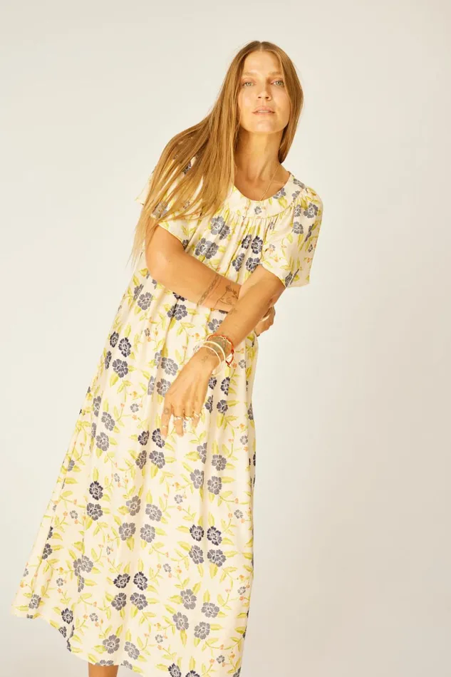 Sienna Dress Prairie Indigo Women Natalie Martin Dresses Sienna Dress Prairie Indigo Women Natalie Martin Dresses