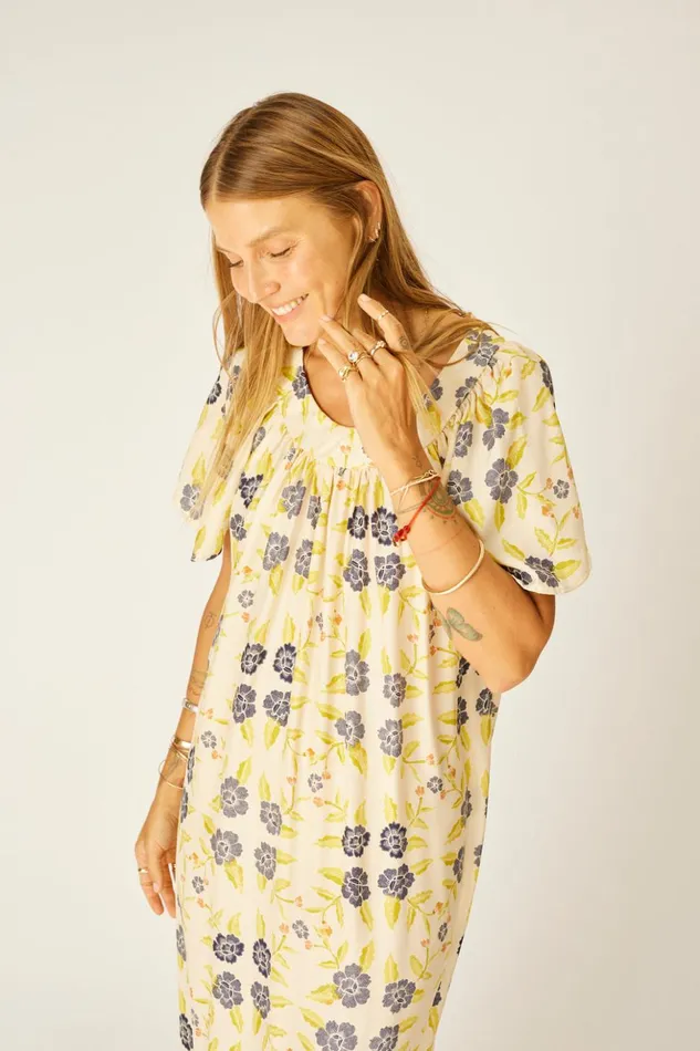 Sienna Dress Prairie Indigo Women Natalie Martin Dresses Sienna Dress Prairie Indigo Women Natalie Martin Dresses