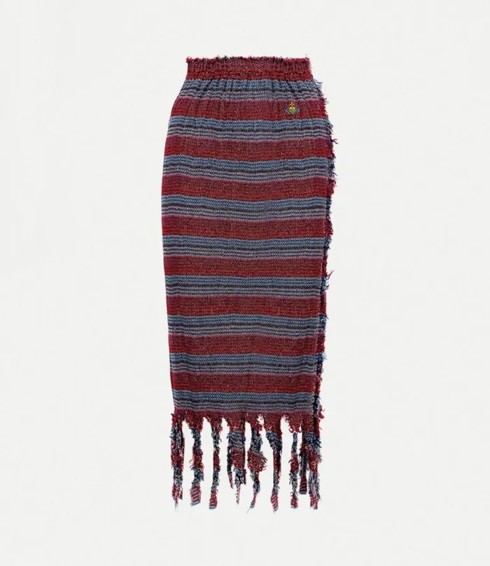 Skirts Women Vivienne Westwood Broken Stitch Skirt In StripesGoldMetal