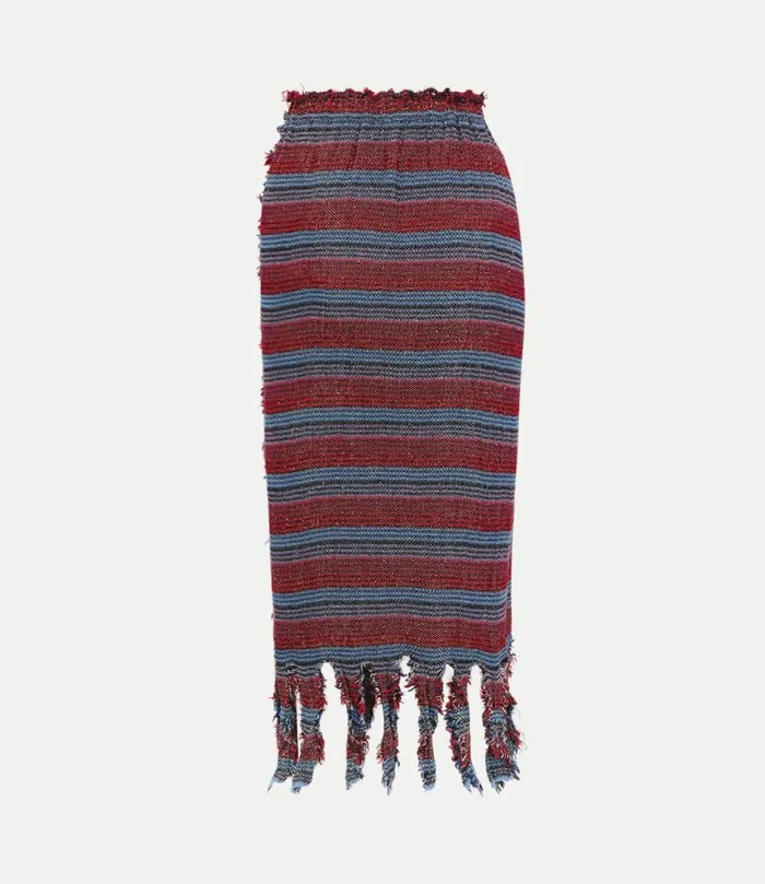 Skirts Women Vivienne Westwood Broken Stitch Skirt In StripesGoldMetal