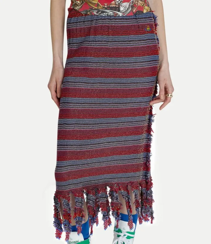 Skirts Women Vivienne Westwood Broken Stitch Skirt In StripesGoldMetal