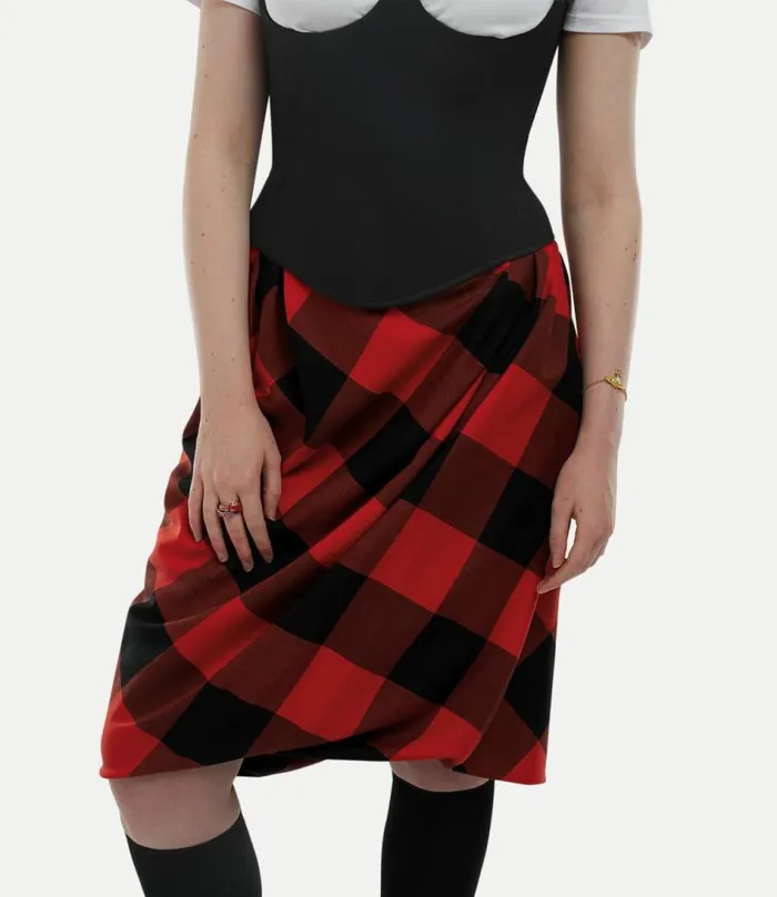 Skirts Women Vivienne Westwood Drunken Drape Skirt In RedBlack