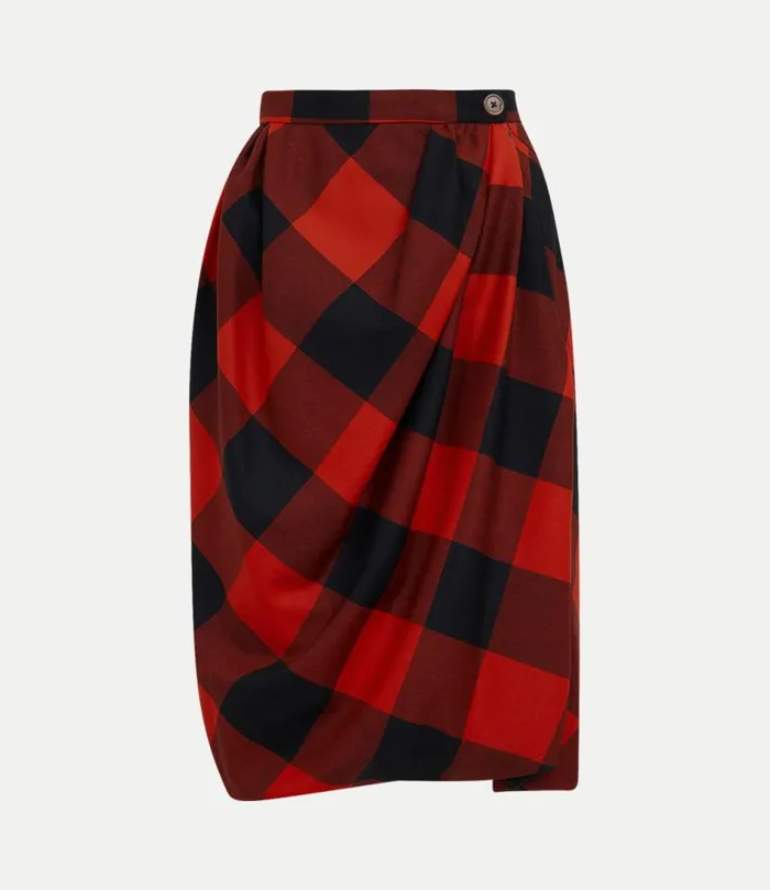 Skirts Women Vivienne Westwood Drunken Drape Skirt In RedBlack