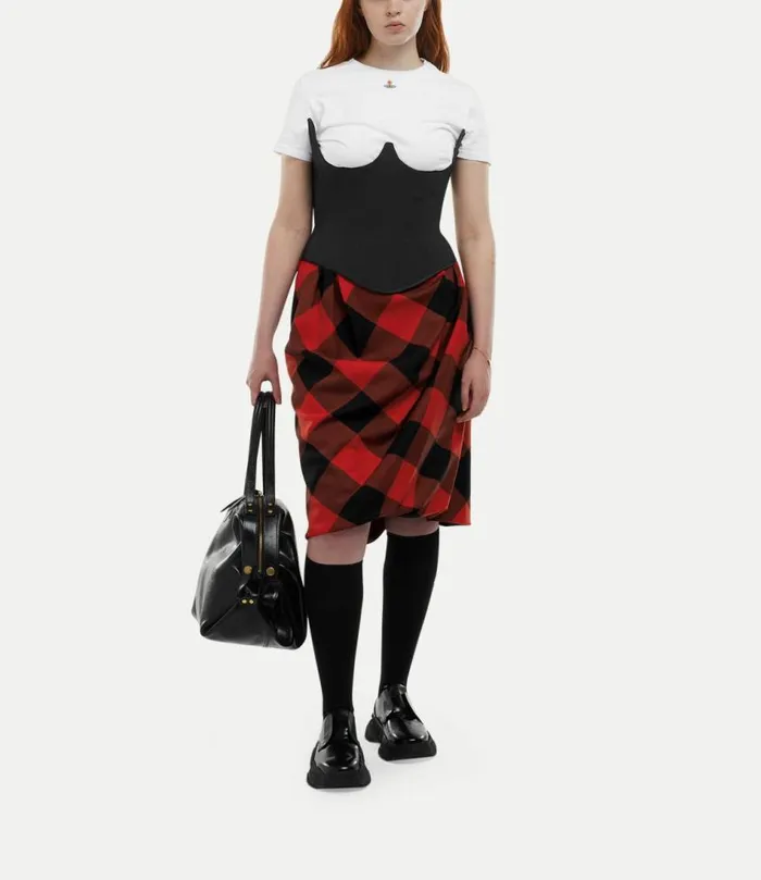 Skirts Women Vivienne Westwood Drunken Drape Skirt In RedBlack