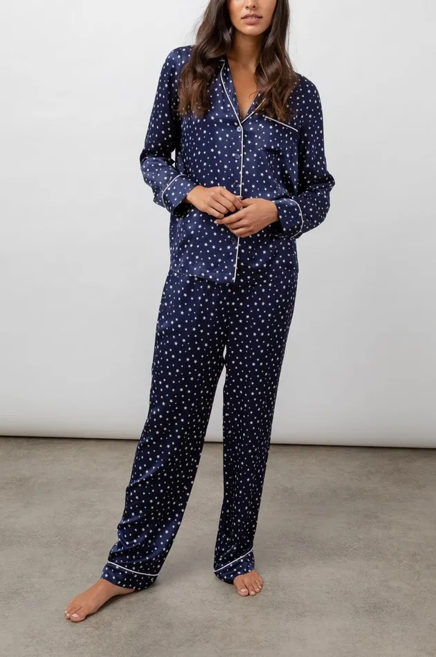 Sleepwear Women Rails Alba Pajama Set Satin Midnight Stars