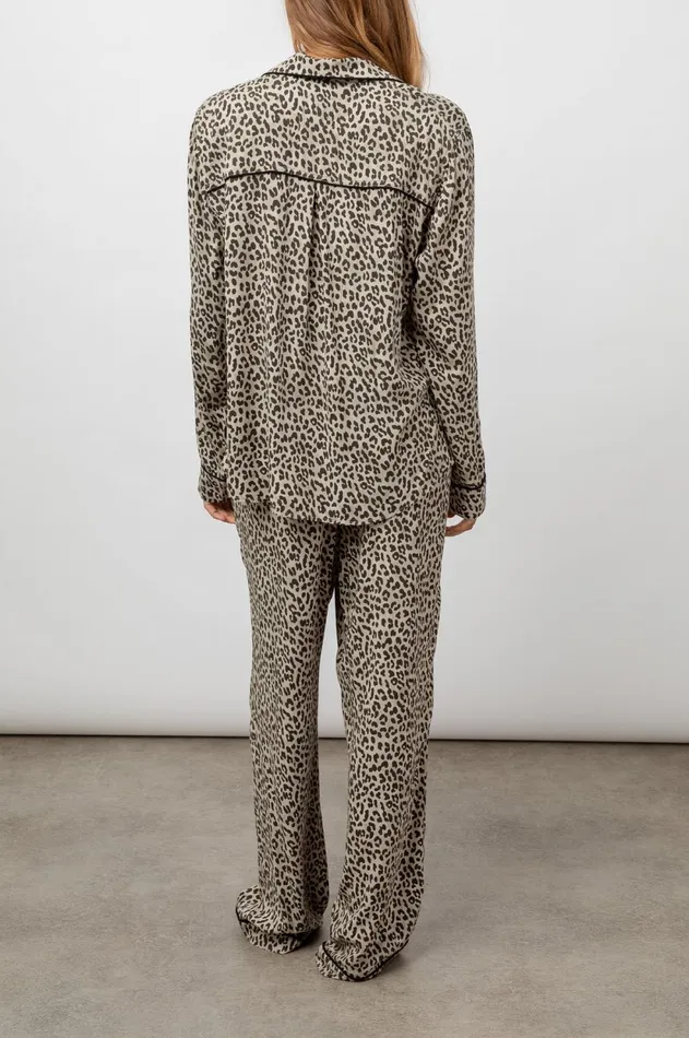 Sleepwear Women Rails Clara Pajama Set Black Cheetah Spots
