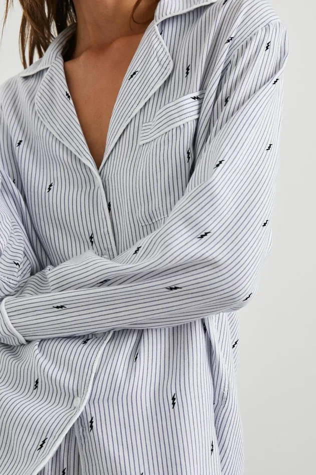 Sleepwear Women Rails Clara Pajama Set Flocked Lightning Pinstripe