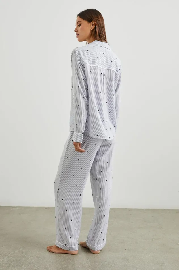 Sleepwear Women Rails Clara Pajama Set Flocked Lightning Pinstripe